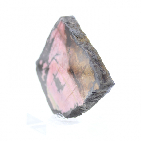 Rebanada de rodonita natural para colección de minerales