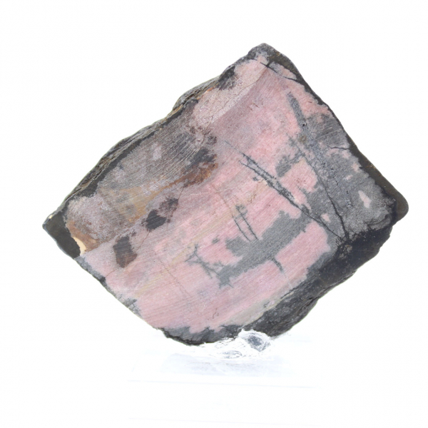 Rebanada de rodonita natural para colección de minerales