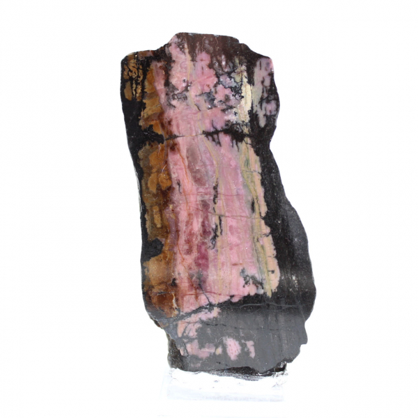 Piedra de rodonita natural mineral bruto y único