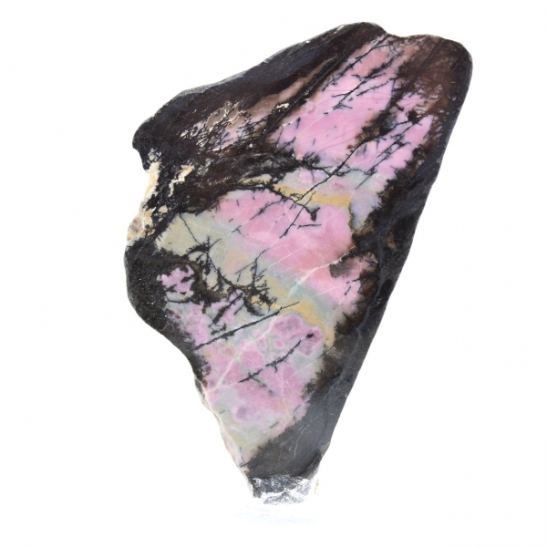 Rebanada de rodonita natural para colección de minerales