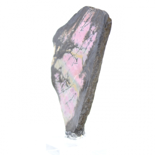 Rebanada de rodonita natural para colección de minerales