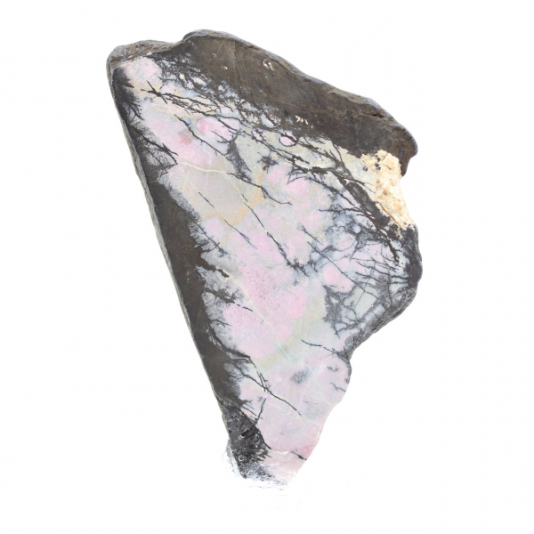 Rebanada de rodonita natural para colección de minerales