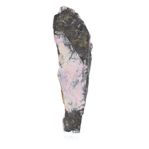Rebanada de rodonita natural para colección de minerales