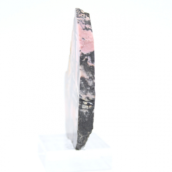 Rebanada de rodonita natural para colección de minerales