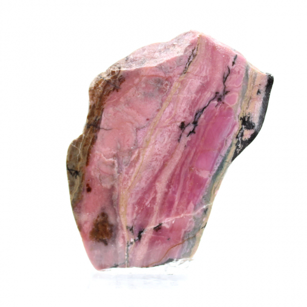 Rebanada de rodonita natural para colección de minerales