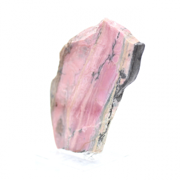 Rebanada de rodonita natural para colección de minerales