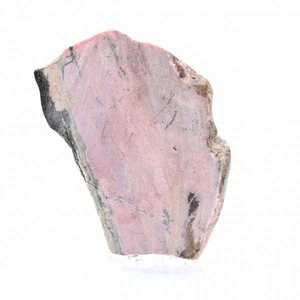 Rebanada de rodonita natural para colección de minerales