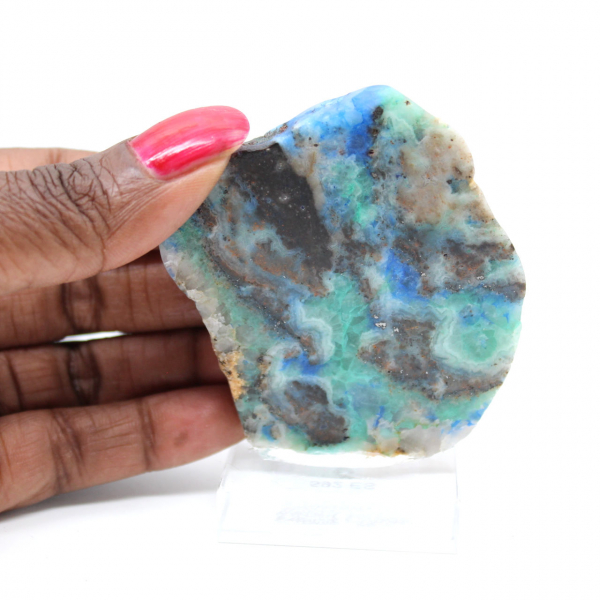 Rebanada auténtica de piedra de azurita malaquita para decoración