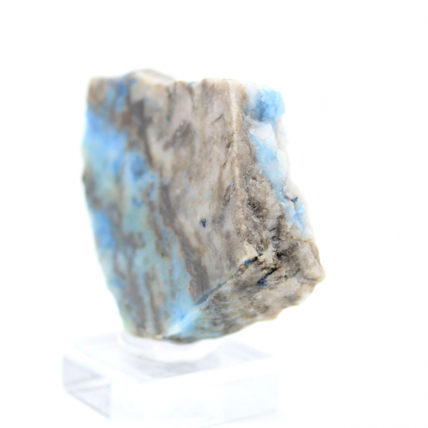 Rebanada pulida de azurita malaquita mineral bruto de calidad