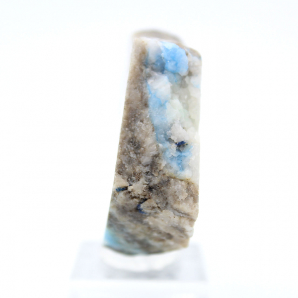 Rebanada pulida de azurita malaquita mineral bruto de calidad