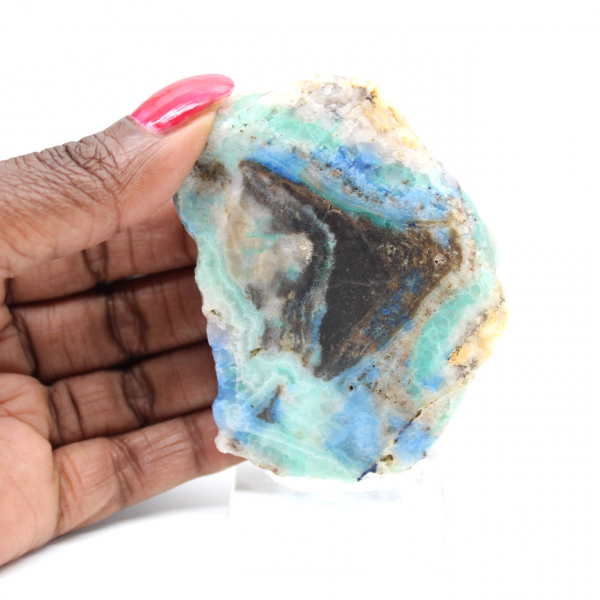 Rebanada auténtica de piedra de azurita malaquita para decoración