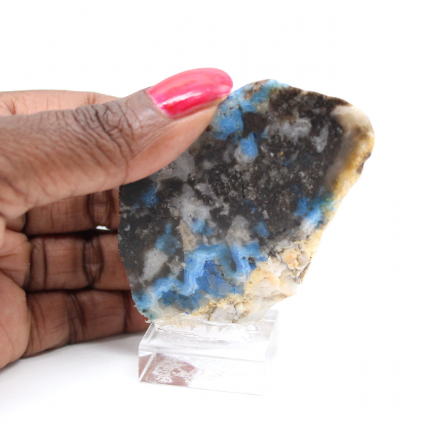 Rebanada auténtica de piedra de azurita malaquita para decoración