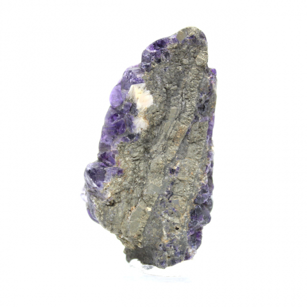 Rebanada de piedra de fluorita pirita pulida