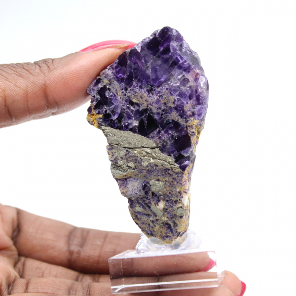 Piedra de fluorita pirita natural mineral único
