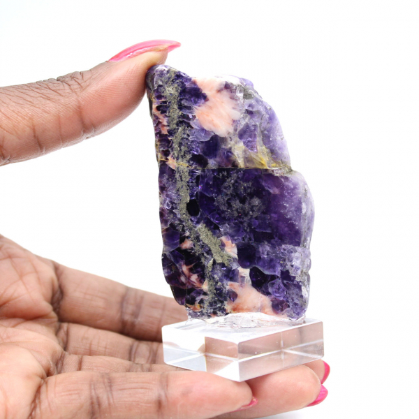 Piedra de fluorita pirita mineral bruto para colección