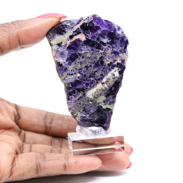 Rebanada de fluorita y pirita para colección mineral