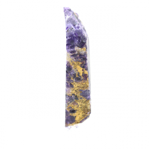 Rebanada de fluorita y pirita para colección mineral
