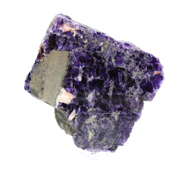 Piedra de fluorita pirita natural mineral único
