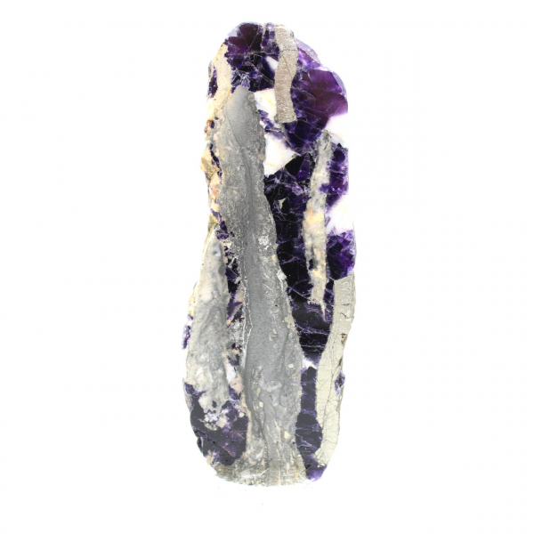 Rebanada natural de fluorita pirita ideal para colección
