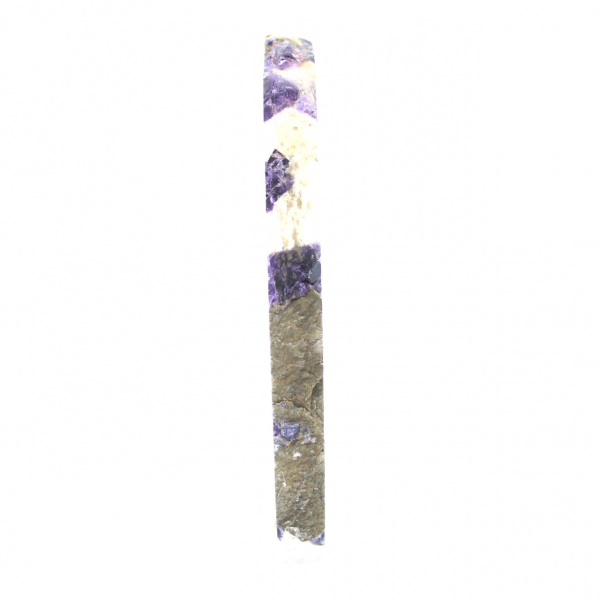 Rebanada natural de fluorita pirita ideal para colección