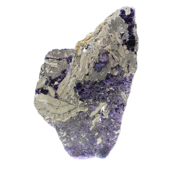 Piedra de fluorita pirita mineral bruto para colección