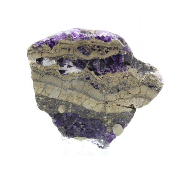 Rebanada de fluorita y pirita para colección mineral