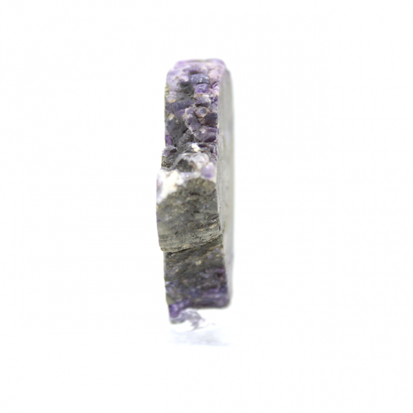Rebanada de fluorita y pirita para colección mineral