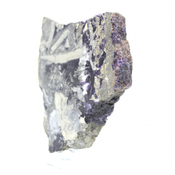 Rebanada de piedra de fluorita pirita pulida