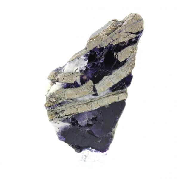 Piedra de fluorita pirita natural mineral único