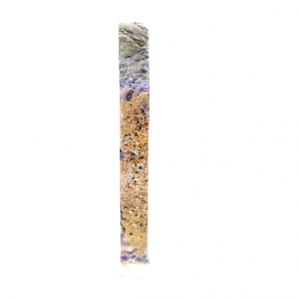 Rebanada de fluorita y pirita para colección mineral
