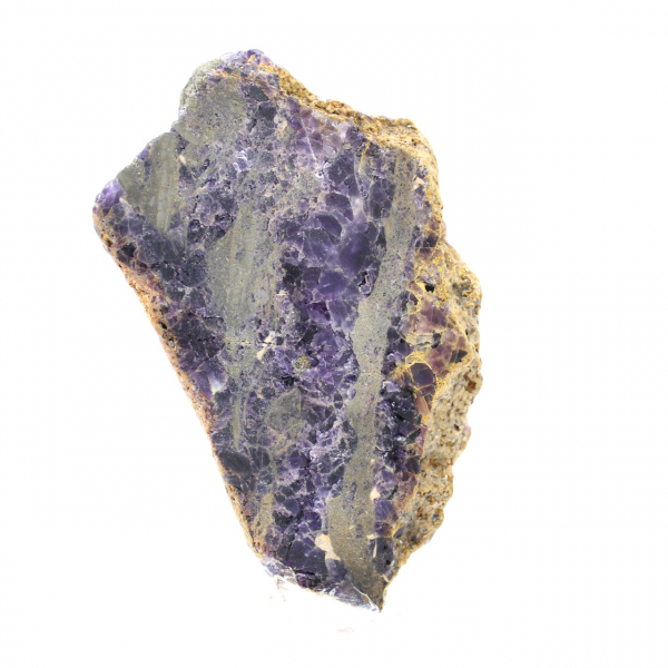 Rebanada de fluorita y pirita para colección mineral