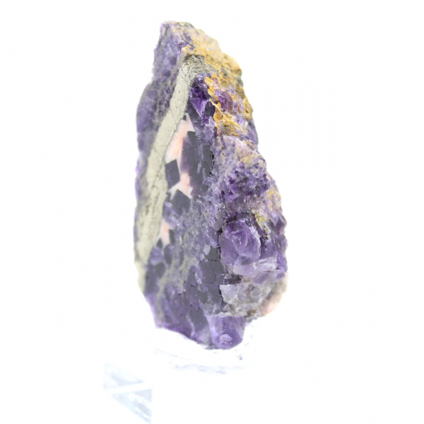 Rebanada de piedra de fluorita pirita pulida