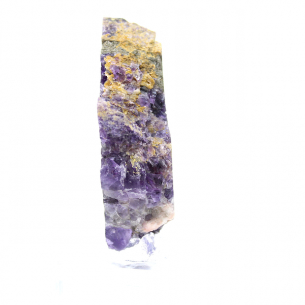 Rebanada de piedra de fluorita pirita pulida