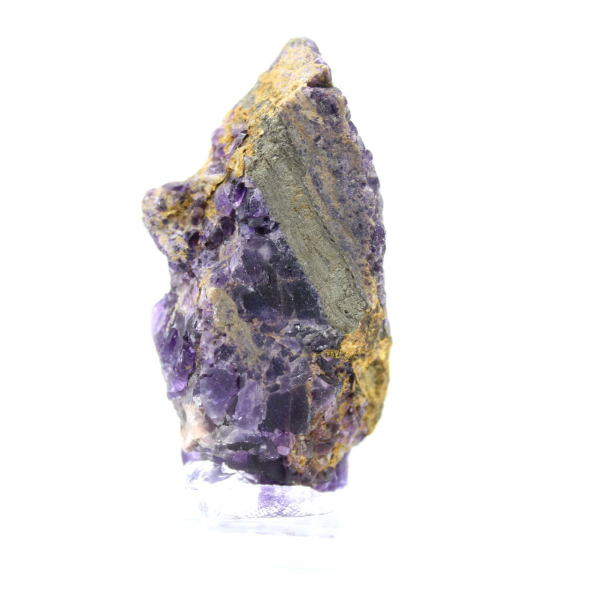 Rebanada de piedra de fluorita pirita pulida