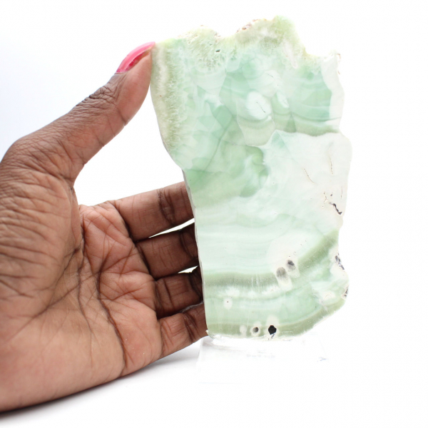 Rebanada natural de aragonita verde para decoración Rebanada natural de aragonita verde para decoración