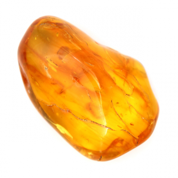 Guijarro de ámbar amarillo pulido: piedra fósil para decoración