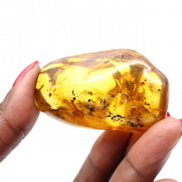 Guijarro de ámbar amarillo para decoración y muestra científica
