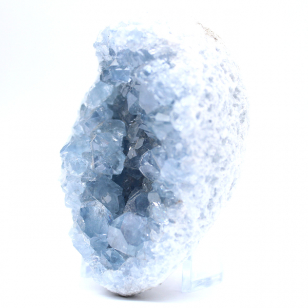 Bloque natural de celestita azul de Madagascar