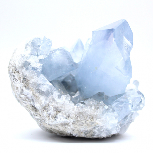Geoda de celestita azul rara de Madagascar