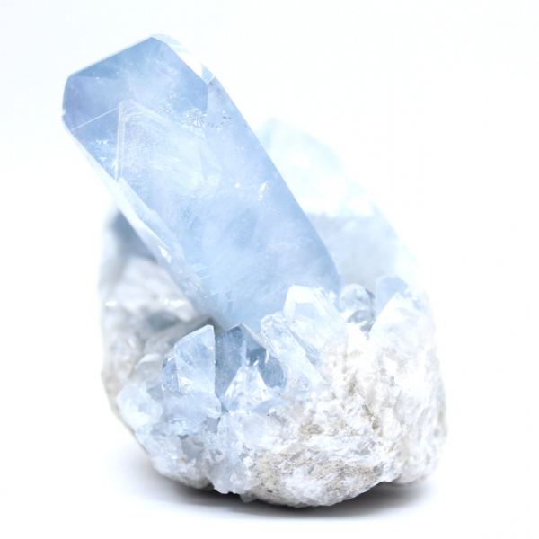 Geoda de celestita azul rara de Madagascar