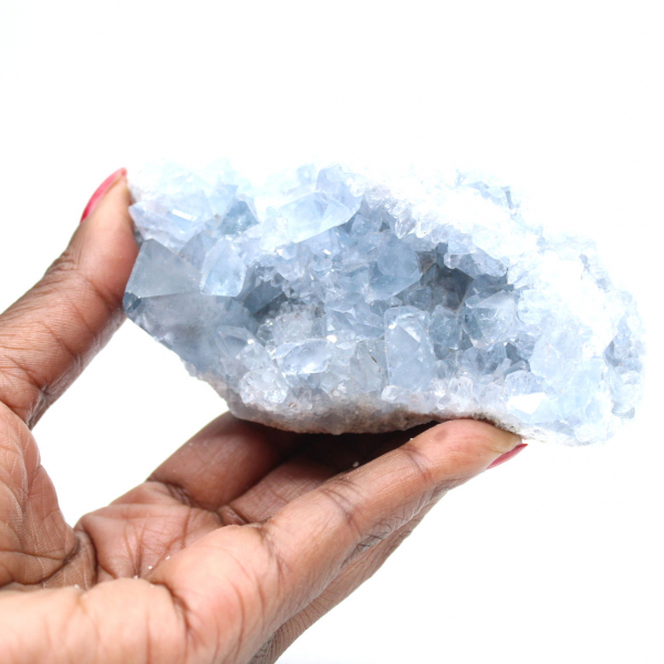 Ejemplar natural de celestita azul de Madagascar