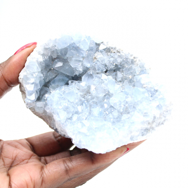 Geoda de cristal de celestita azul de Madagascar
