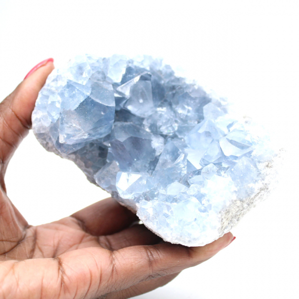 Geoda mineral de celestita azul de Madagascar