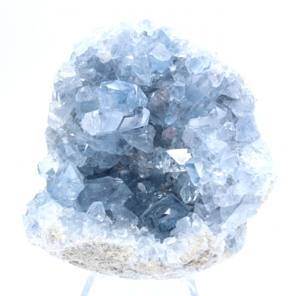 Geoda de celestita azul de Madagascar de primera calidad