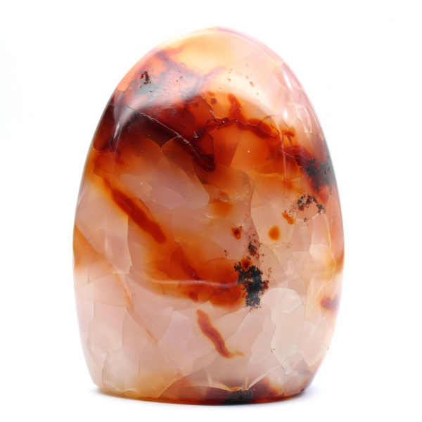 Adorno mediano de cornalina pulida - Piedra natural de Madagascar para decoración