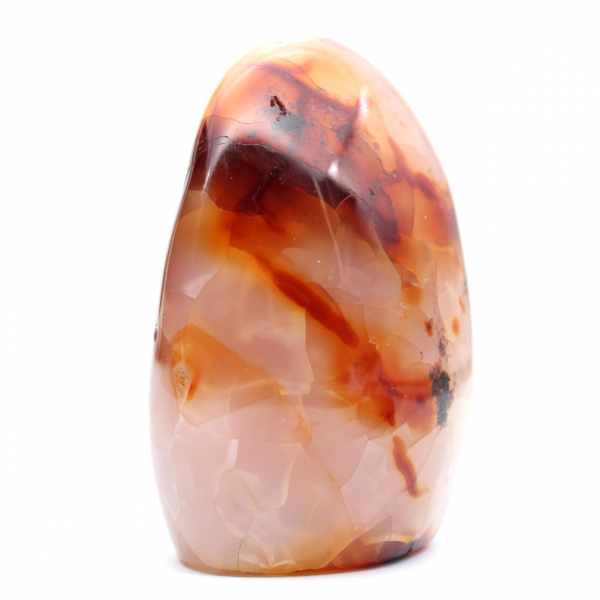 Adorno mediano de cornalina pulida - Piedra natural de Madagascar para decoración