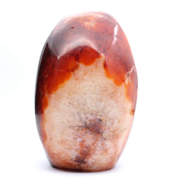 Adorno decorativo de cornalina pulida: auténtica piedra natural de Madagascar.