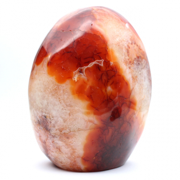 Adorno decorativo de cornalina pulida: auténtica piedra natural de Madagascar.