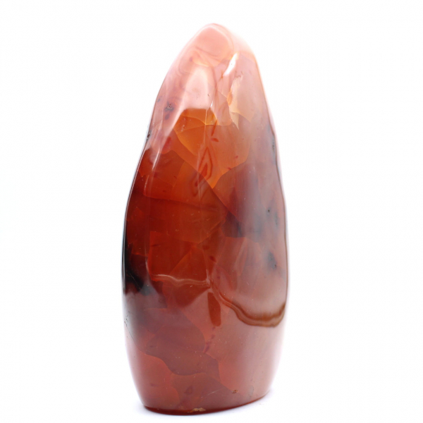Cornalina XXL pulida de Madagascar - Piedra decorativa auténtica de color rojo anaranjado (adorno)
