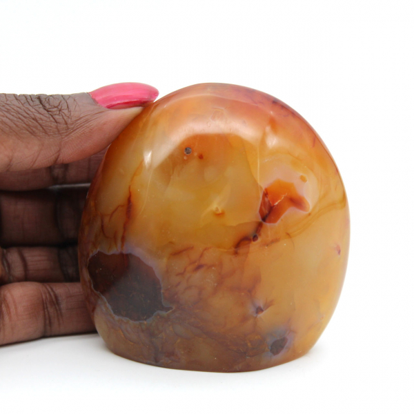 Adorno en miniatura de cornalina pulida - Piedra natural auténtica de Madagascar (250 g)